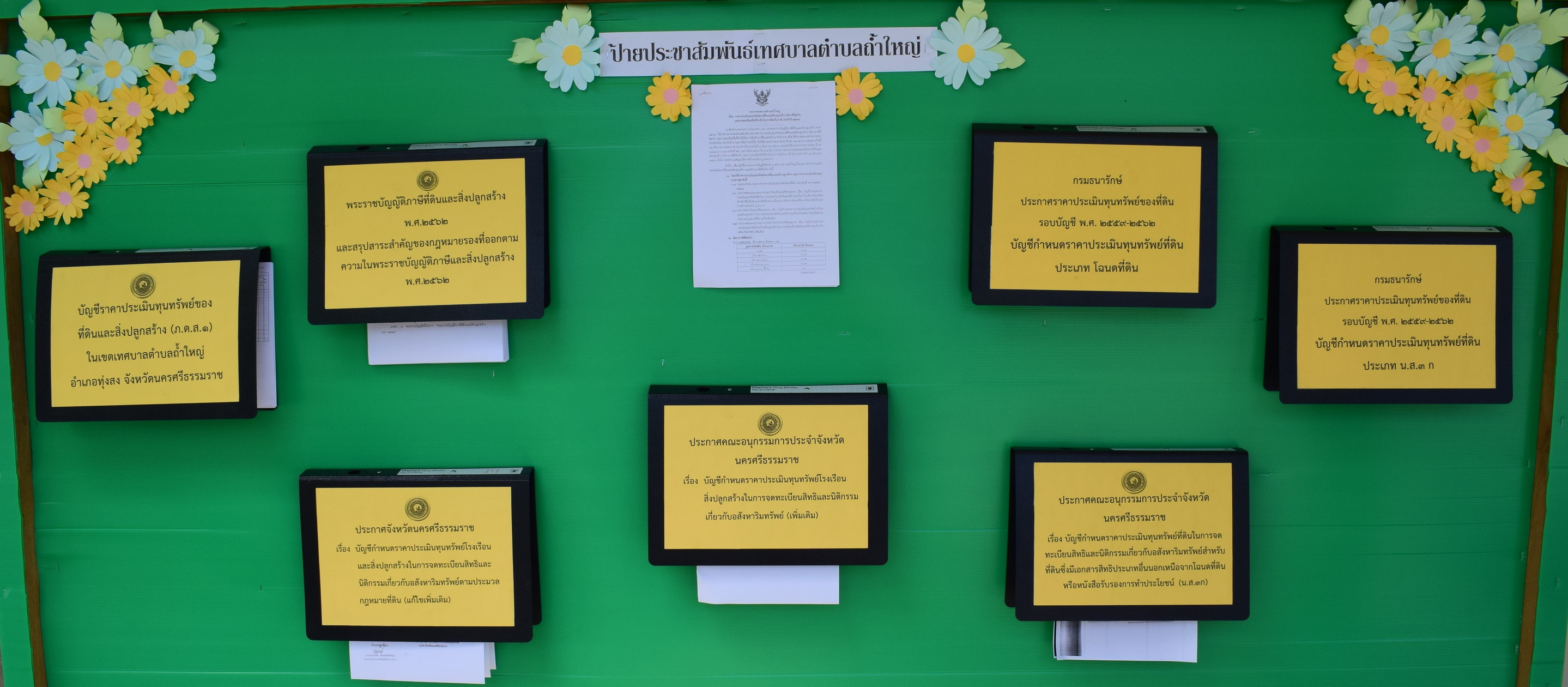 เรื่อง ราคาประเมินทุนทรัพย์สินของที่ดินและสิ่งปลูกสร้าง อัตราที่จัดเก็บ และรายละเอียดอื่นที่จำเป็นในการจัดเก็บภาษี ประจำปี 2563